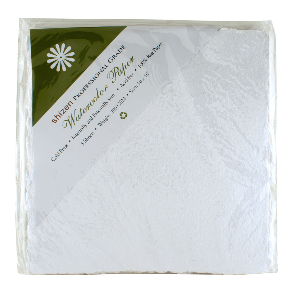 Shizen Watercolor Paper CP White 10X10 Pk/5