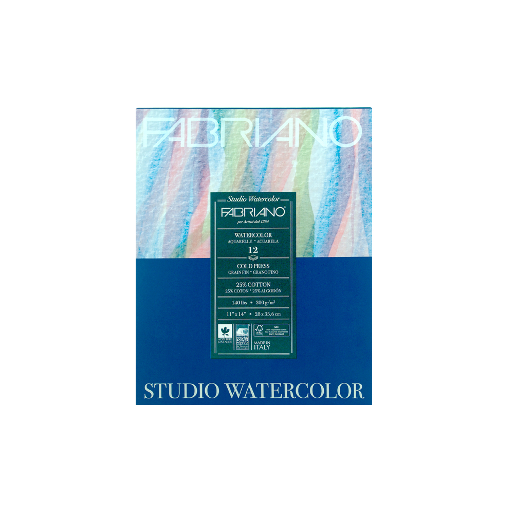 Studio Watercolor Pad 11X14 CP 140Lbs 12 Shts