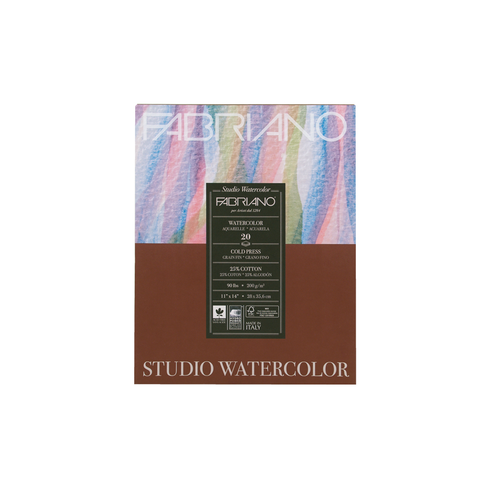 Studio Watercolor Pad 11X14 CP 90G 20 Shts