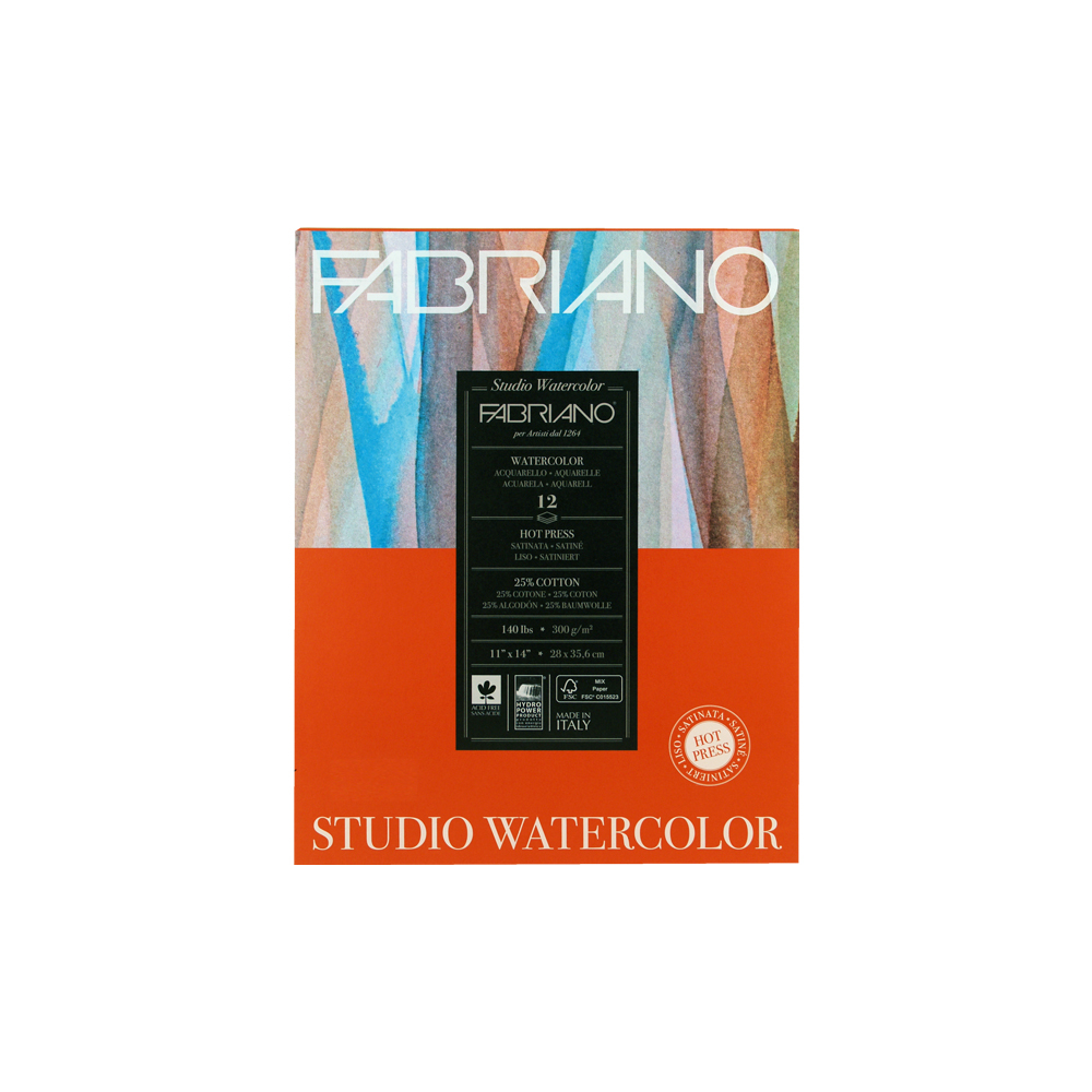 Studio Watercolor Pad 11X14 HP 140Lb 12 Shts