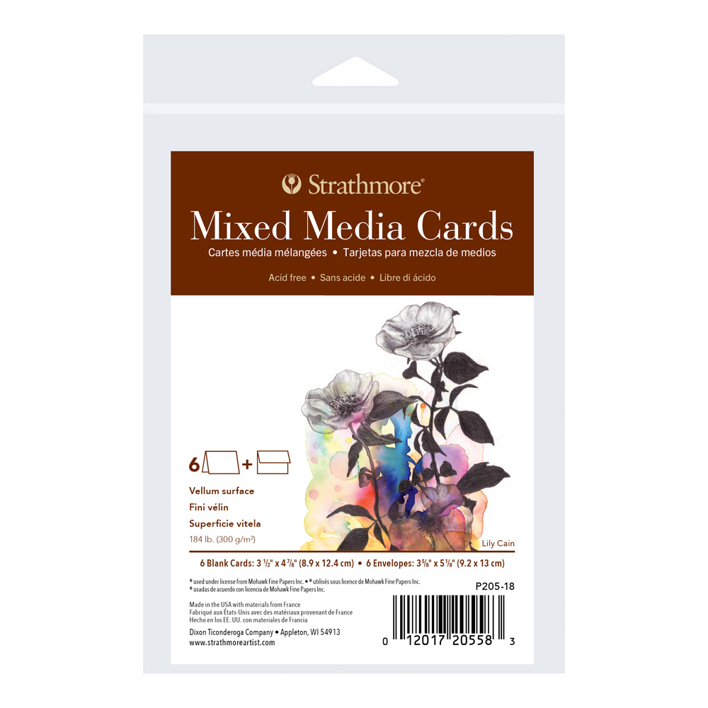 Strathmore 400 Mixed Med Cards Announce Pk/6