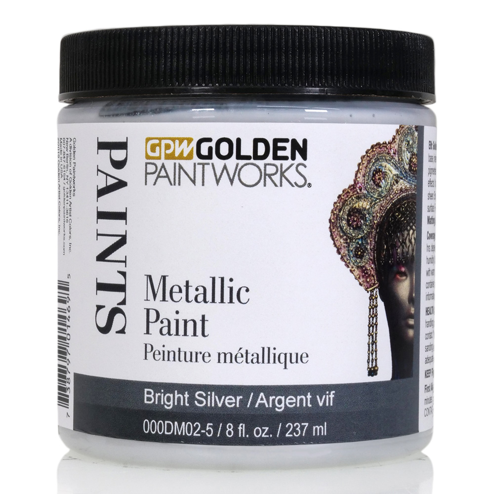 Golden Paintworks Met Paint 8 oz Bright Silve