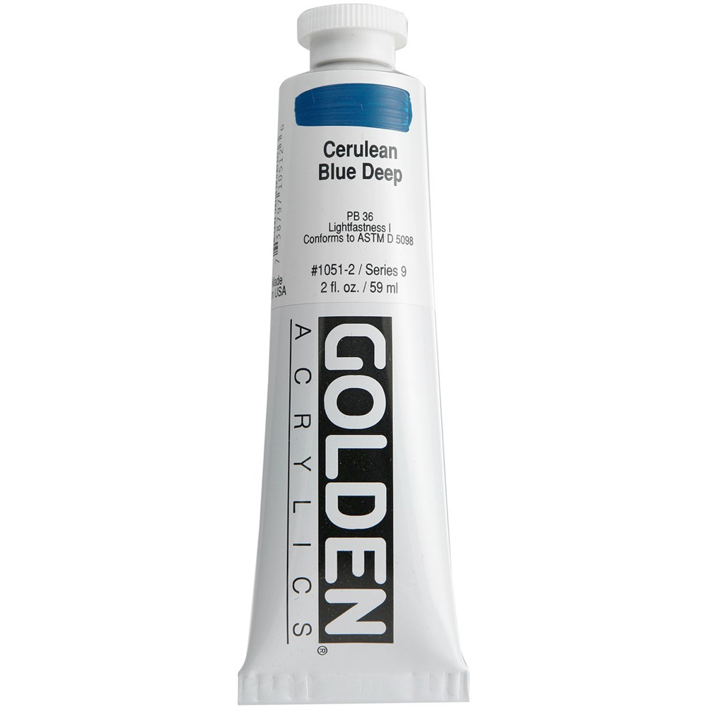 Golden Acrylic 2 oz Cerulean Blue Deep