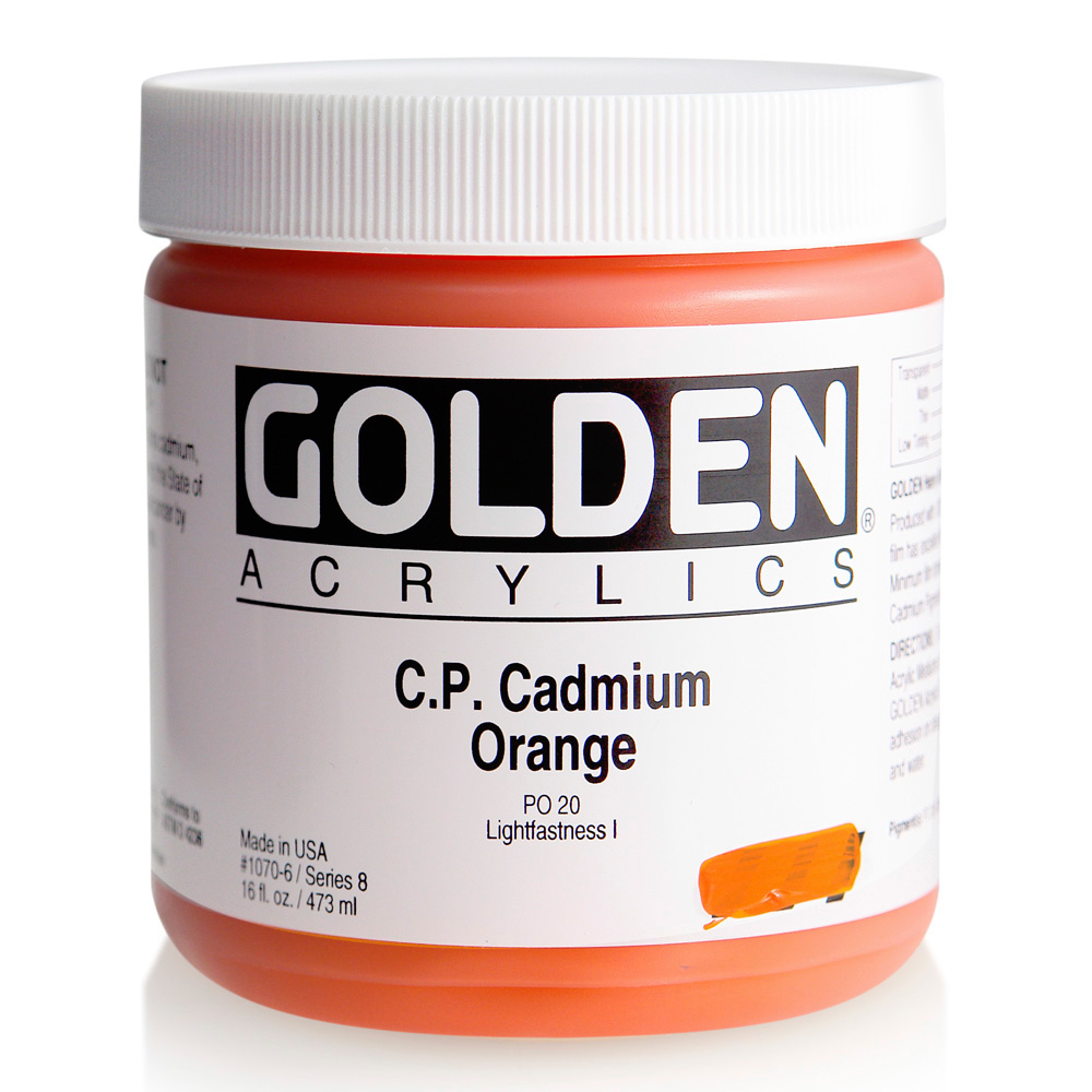 Golden Acrylic 16 oz Cadmium Orange