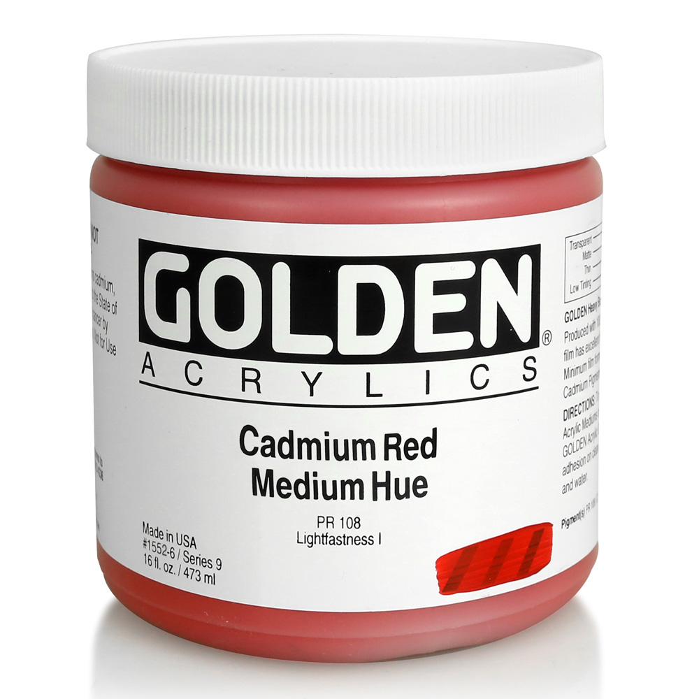 Golden Acrylic 16 oz Cadmium Red Med Hue