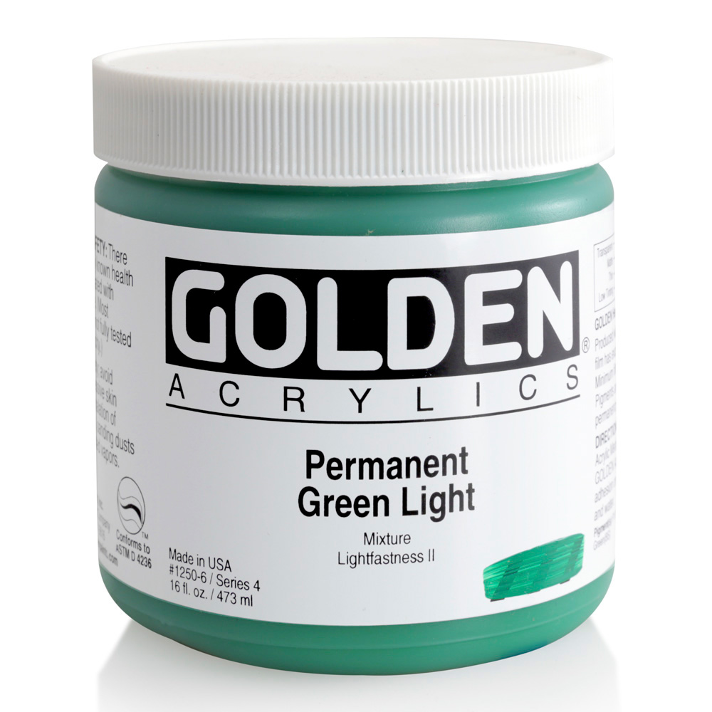 Golden Acrylic 16 oz Permanent Green Lt