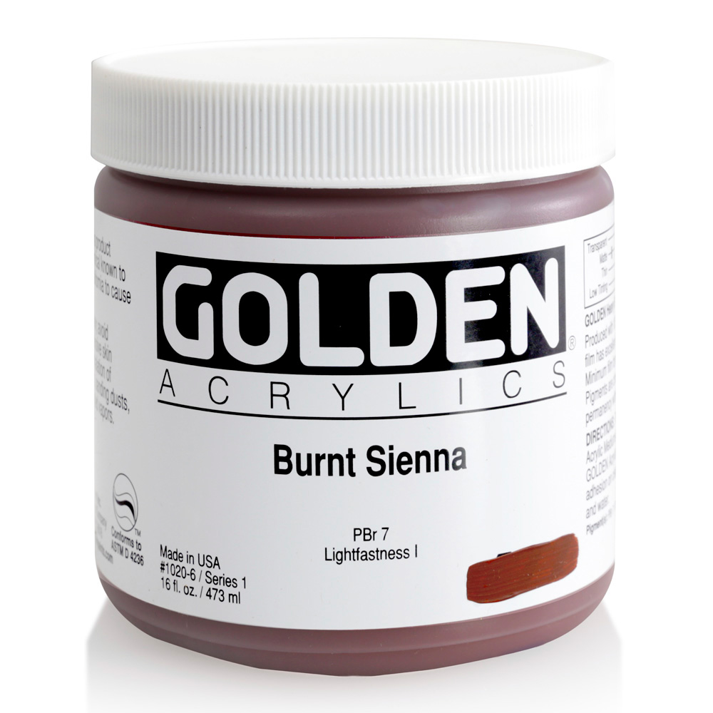 Golden Acrylic 16 oz Burnt Sienna