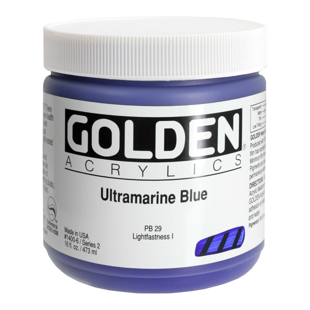 Golden Acrylic 16 oz Ultramarine Blue