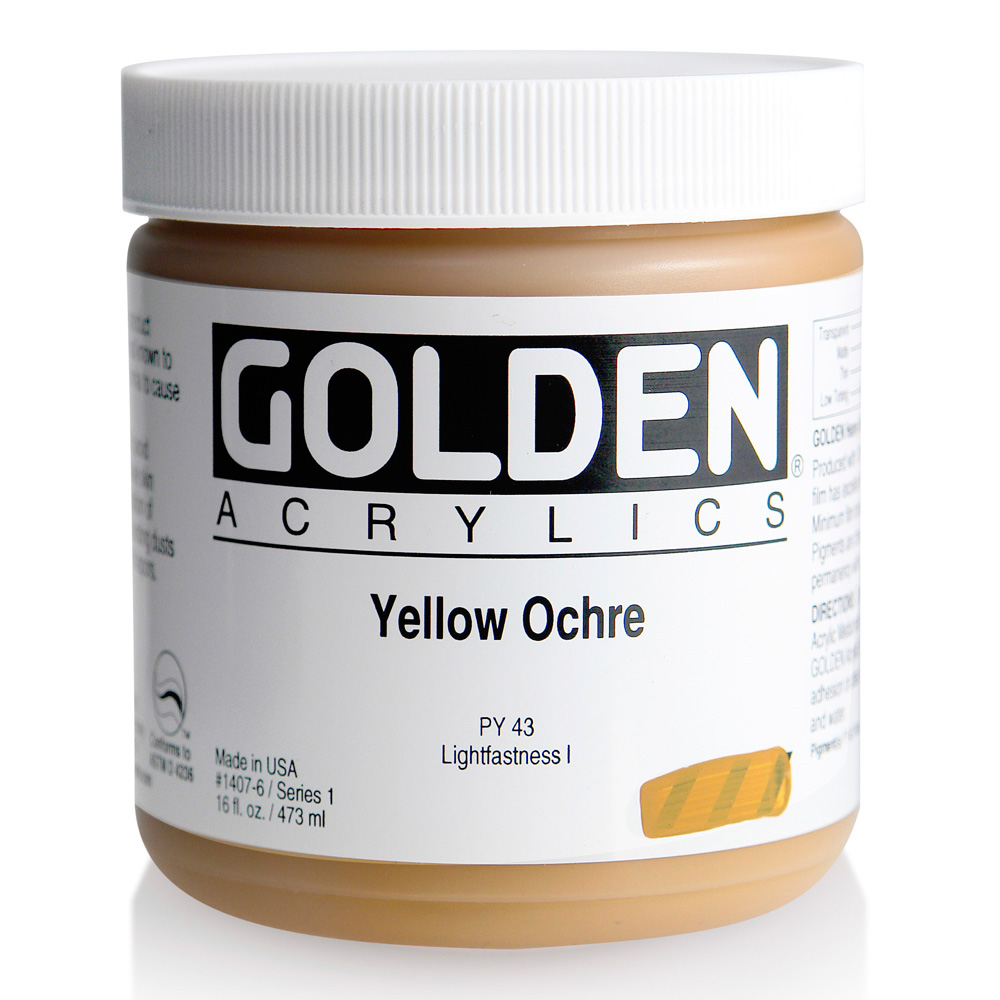 Golden Acrylic 16 oz Yellow Ochre