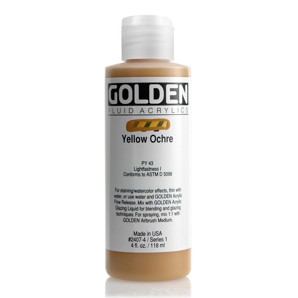 Golden Fluid Acrylic 4 oz Yellow Ochre