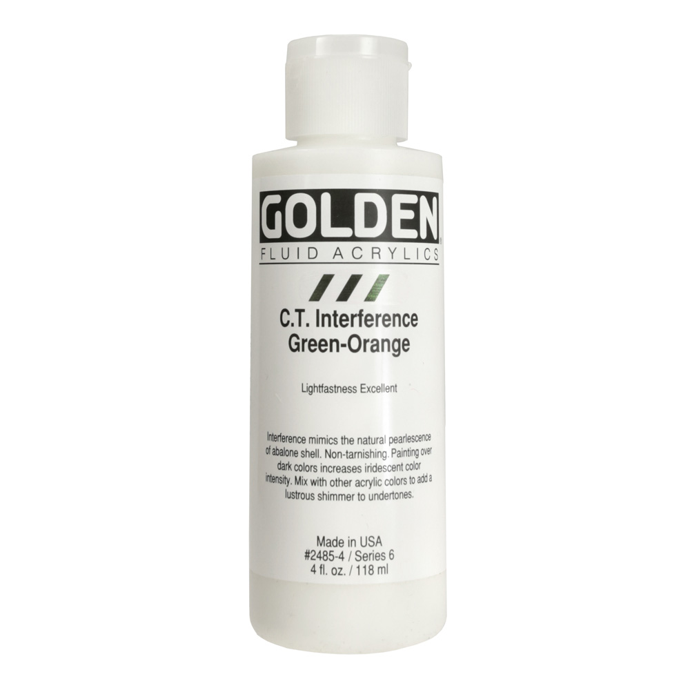 Golden Fluid Acrylic 4 oz Interf Green Orange