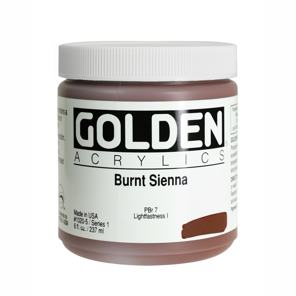 Golden Acrylic 8 oz Burnt Sienna