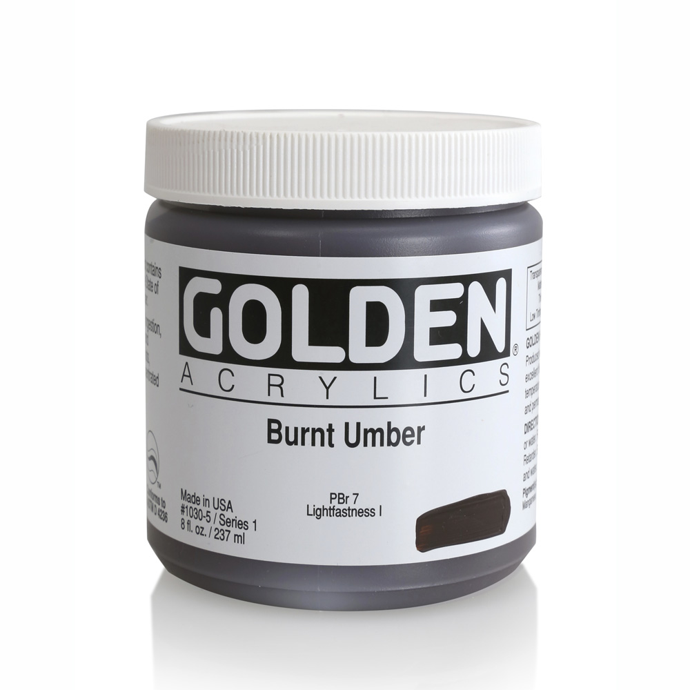 Golden Acrylic 8 oz Burnt Umber