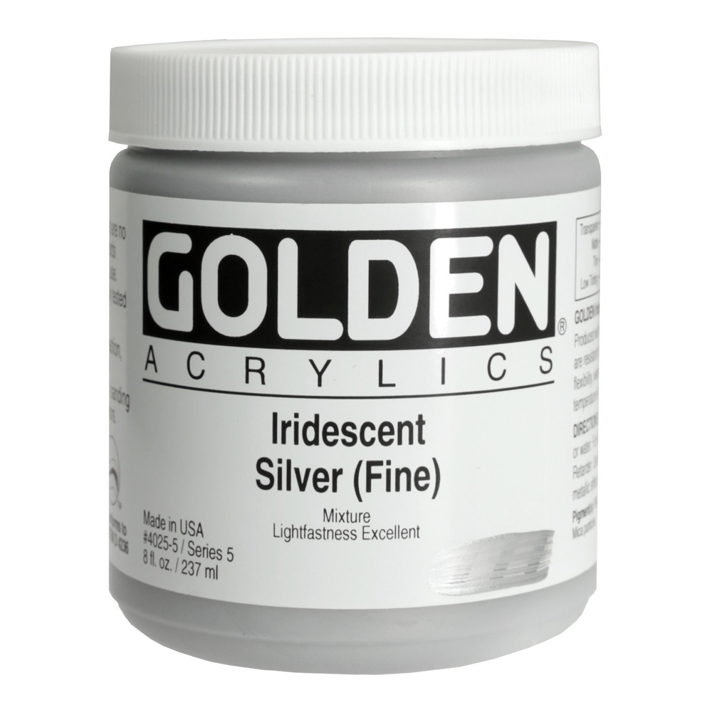 Golden Acrylic 8 oz Iridescent Silver