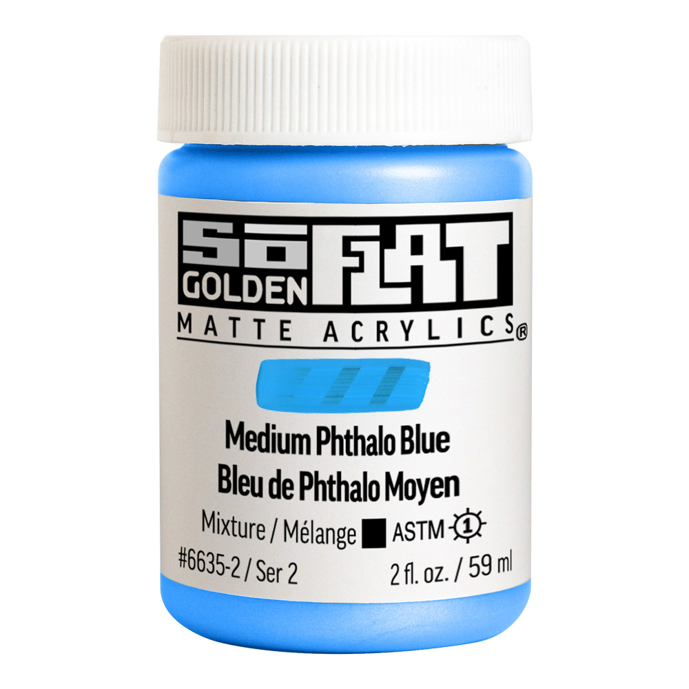 Golden SoFlat Matte 2 oz Med Phthalo Blue