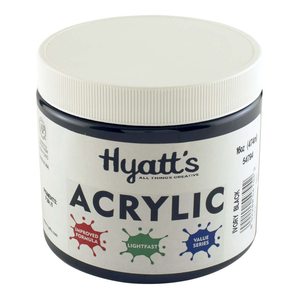 Hyatt's Acrylic 16 oz Ivory Black