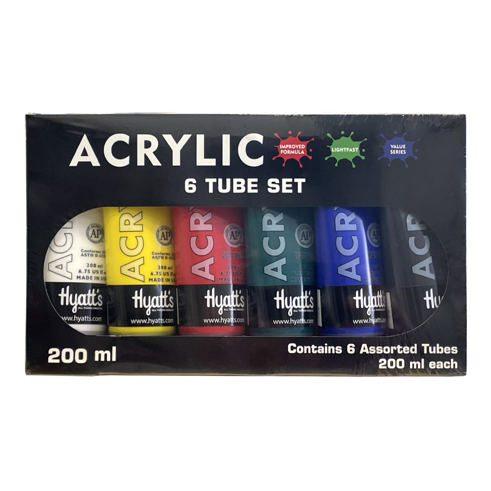 Hyatt's Acrylic 6 Tube Set 200 ml