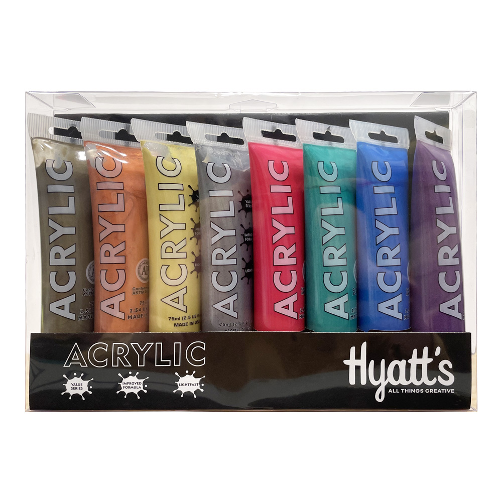 Hyatt's Acrylic 8 Tube 75 ml Metallic Set