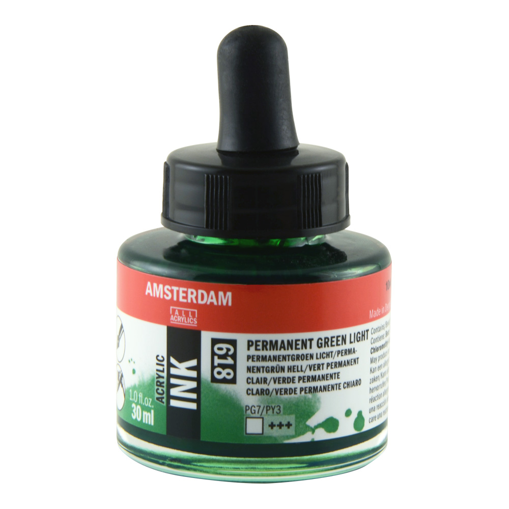 Amsterdam Acrylic Ink 30 ml Perm Green Light