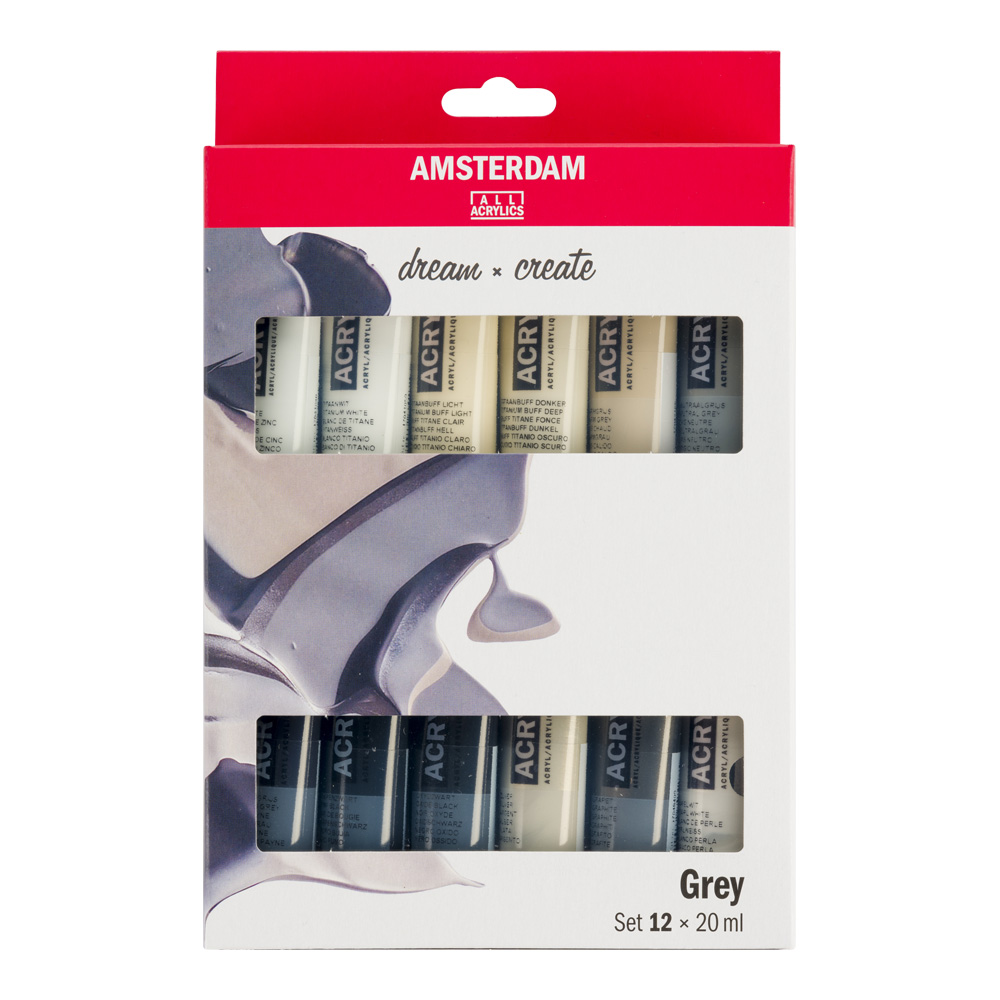 Amsterdam Acrylic 20 ml 12-Color Set Grey