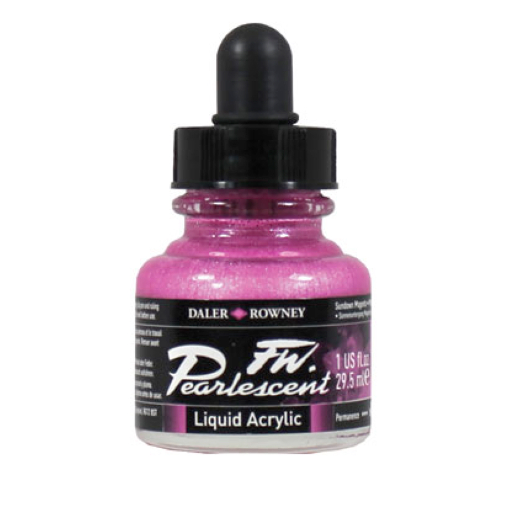 Fw Pearlescent Ac Ink 1 oz Sundown Magenta