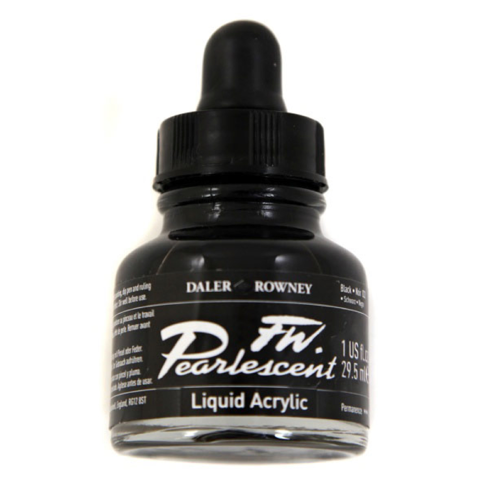 Fw Pearlescent Ac Ink 1 oz Black