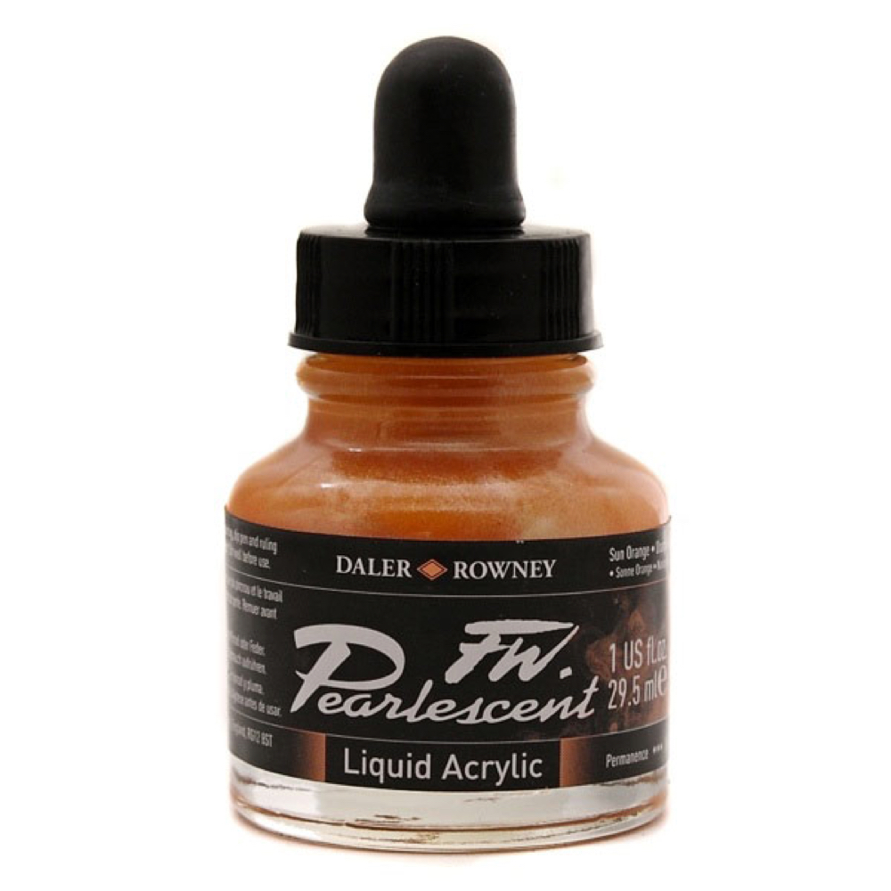 Fw Pearlescent Ac Ink 1 oz Sun Orange