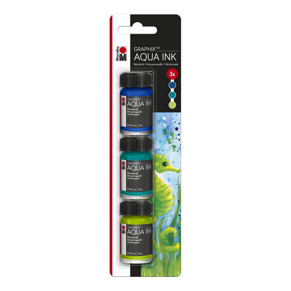 Marabu Graphix Aqua Ink Trail Set Seahorse