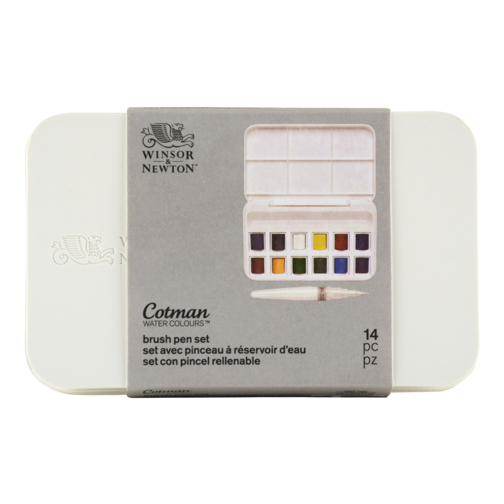 Cotman WC Set 12 Half Pans W/ Waterbrush