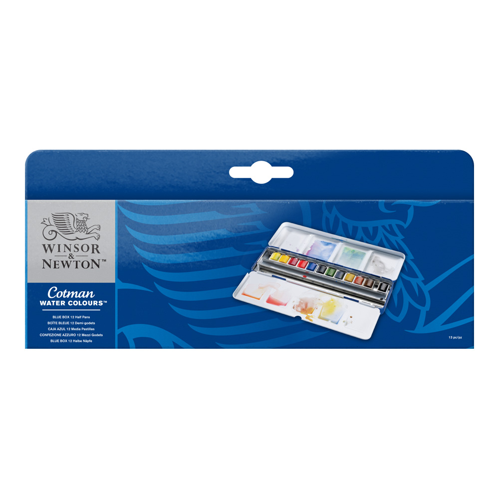 Cotman Watercolor Blue Box Set 12 Half Pans