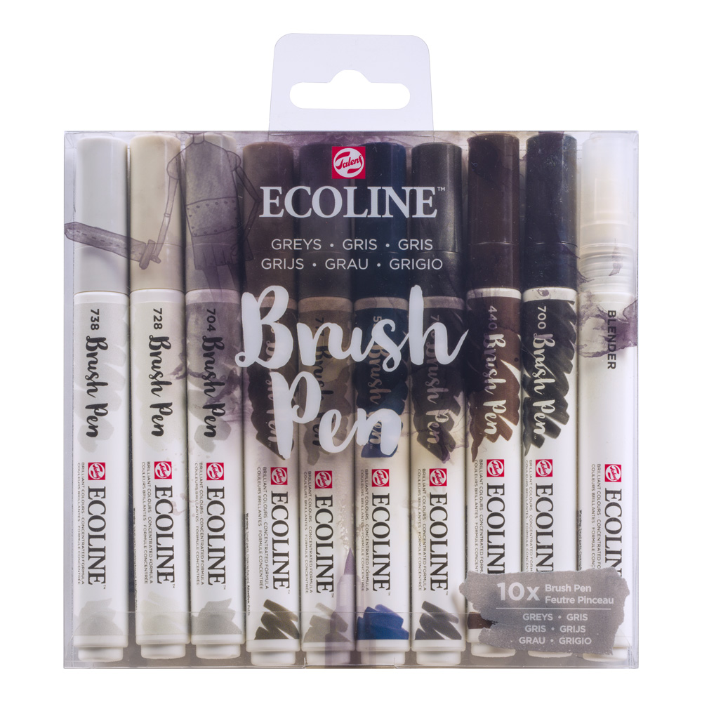 Ecoline Brush Pen Set of 10 - Greys