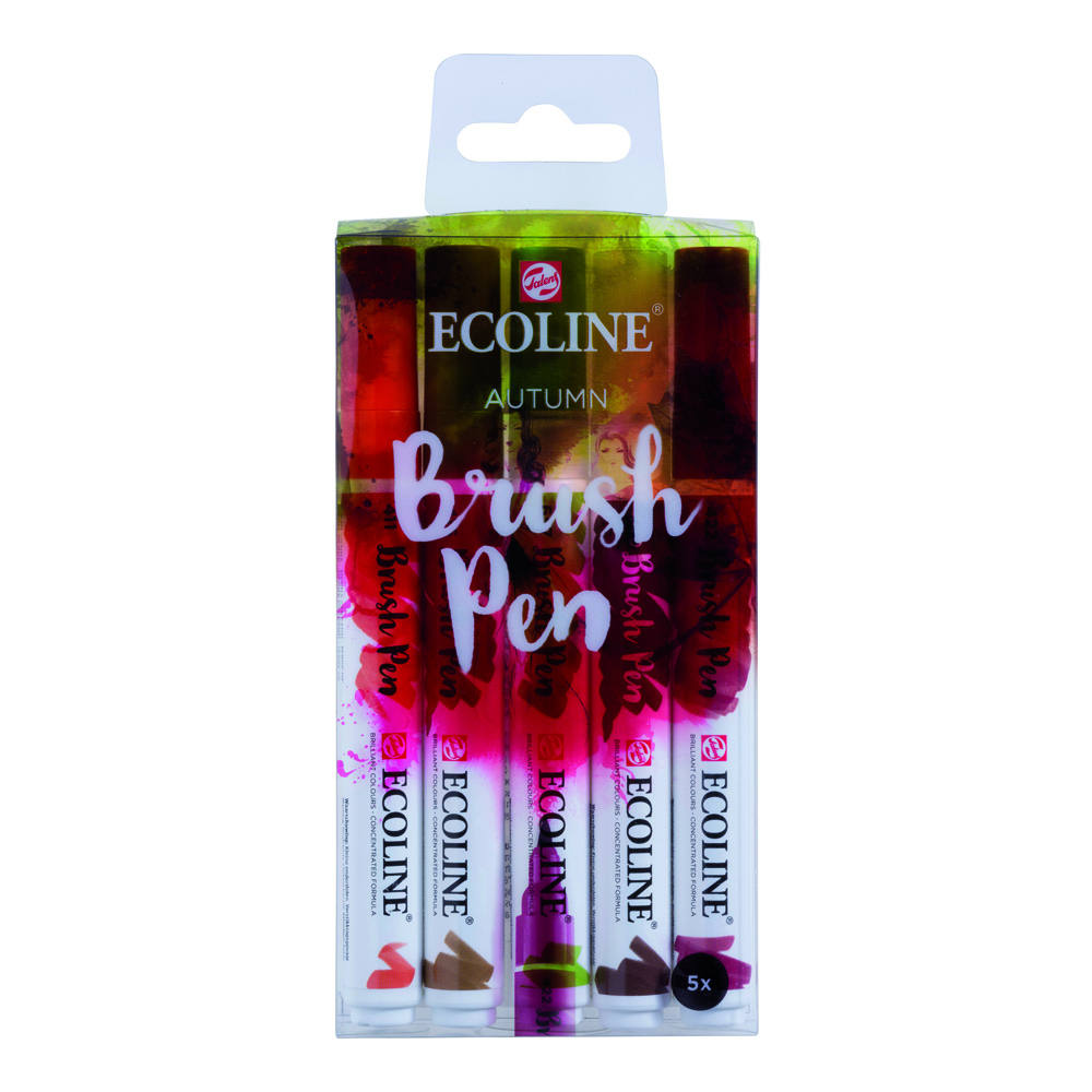 Ecoline Lqd W/C Brush Pen Set of 5 - Autumn