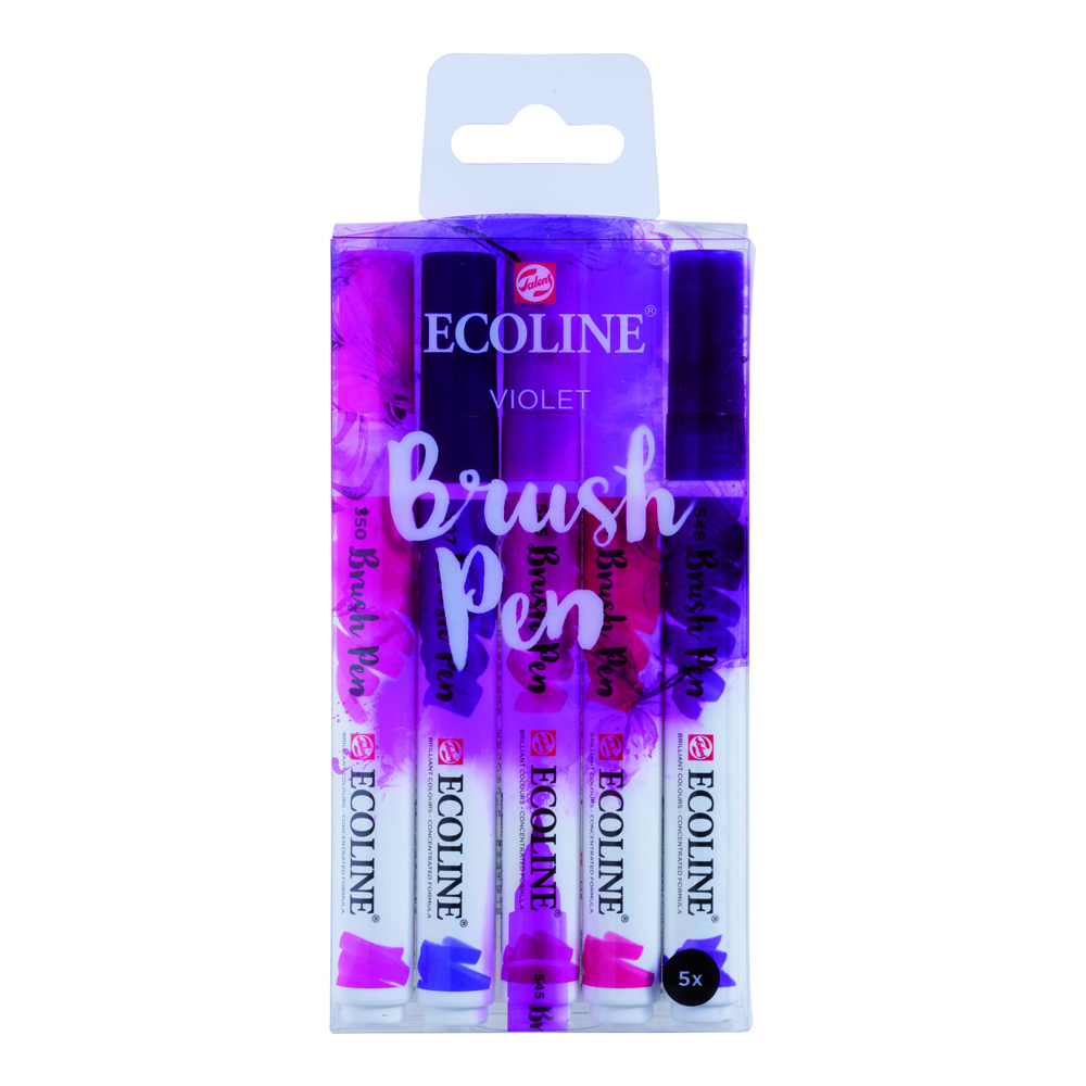 Ecoline Lqd W/C Brush Pen Set of 5 - Violet