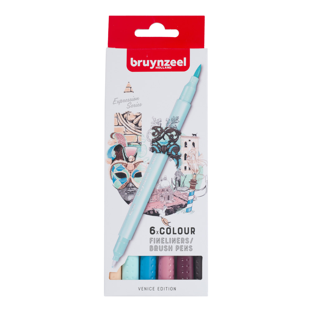 Bruynzeel Fineliner Brush Pen Set Venice