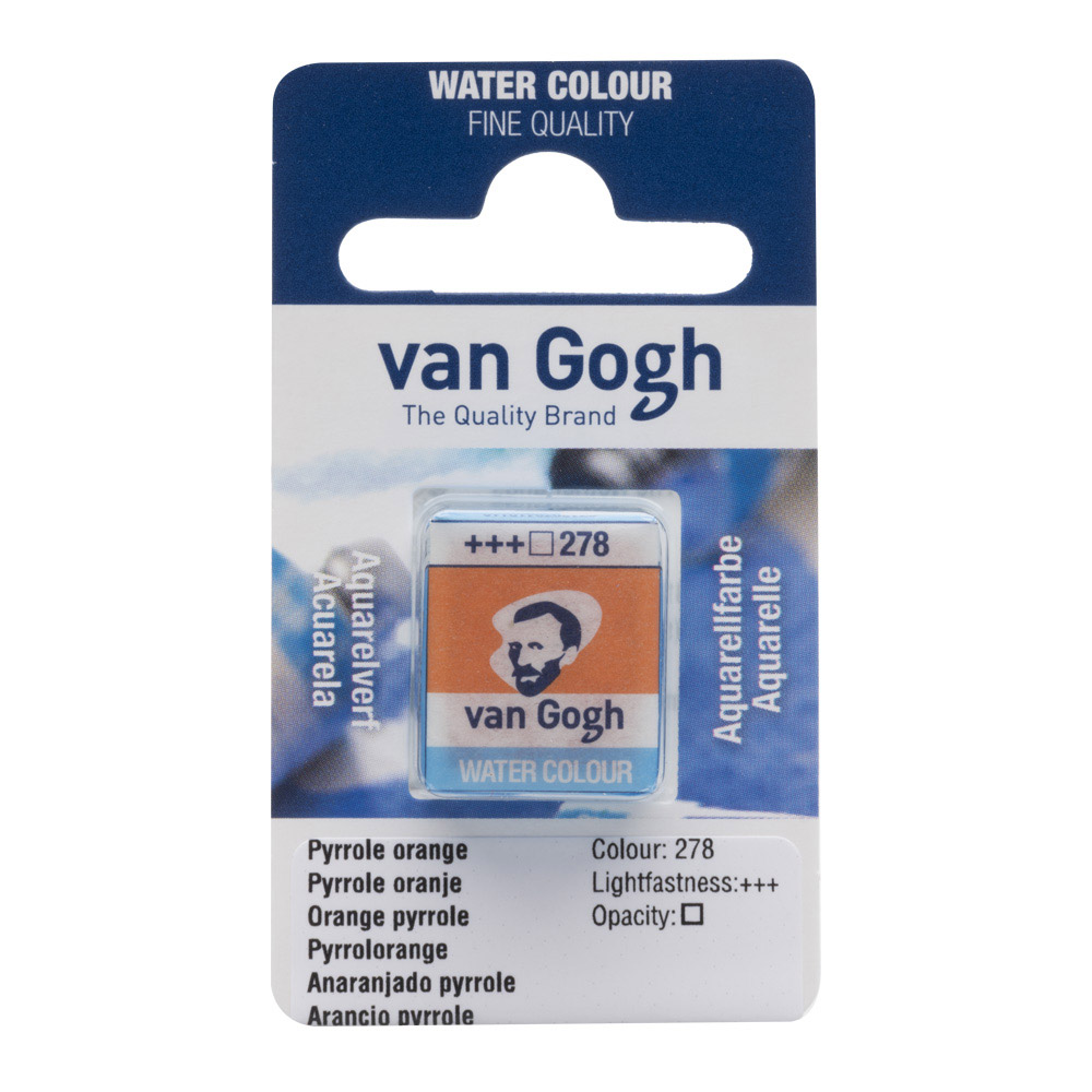 Van Gogh Watercolor Half Pan Pyrrole Orange