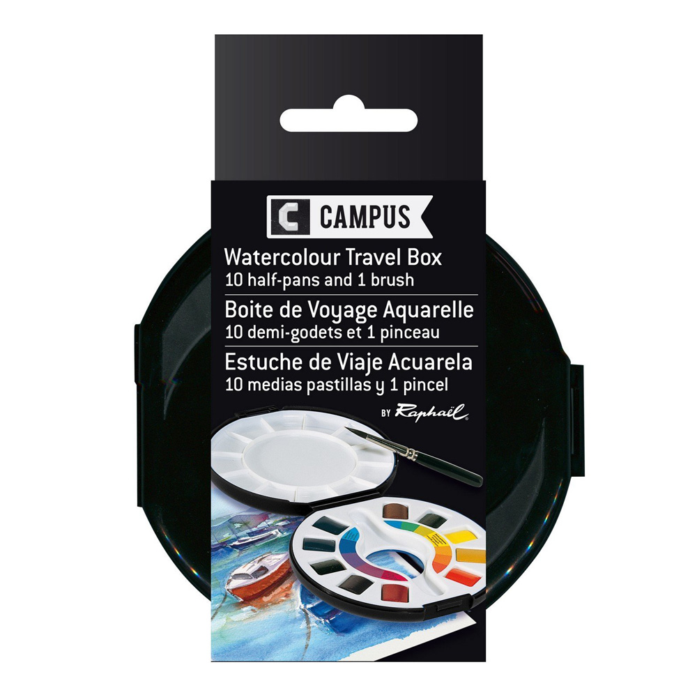 Campus Watercolor 10 Half-Pan Travel Box