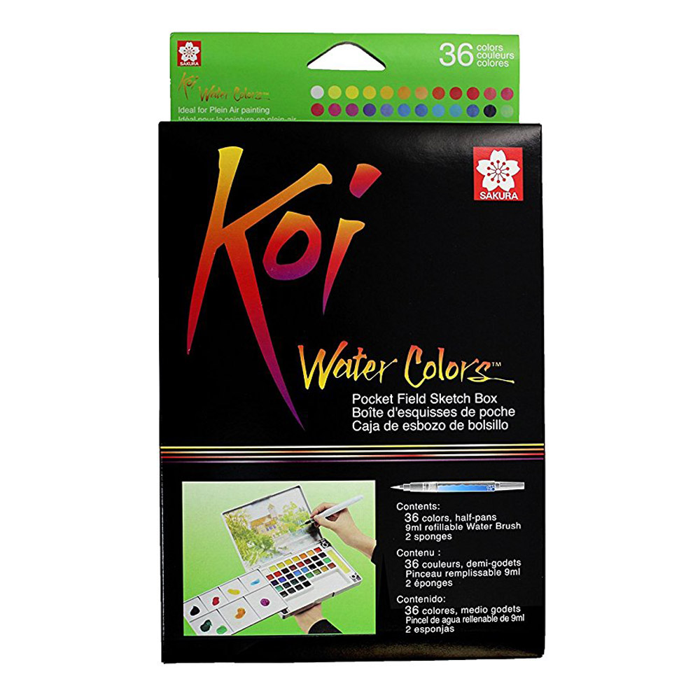 Koi Watercolor Field Sketch Bx 36 Pc Set
