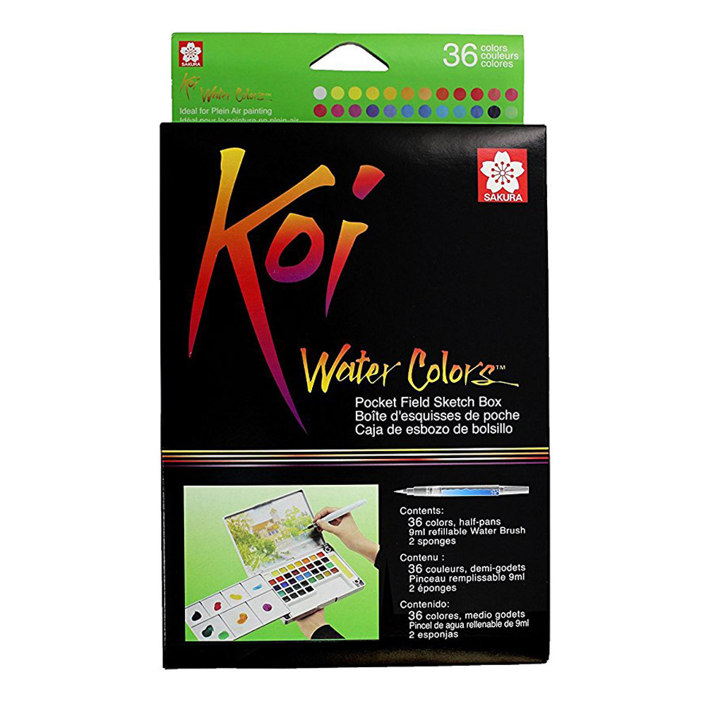 Koi Watercolor Field Sketch Bx 36 Pc Set