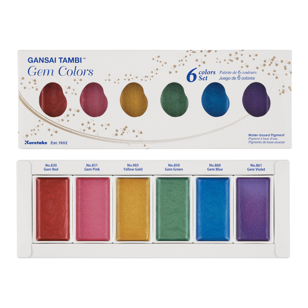 Kuretake Gansai Tambi 6 Gem Colors Set