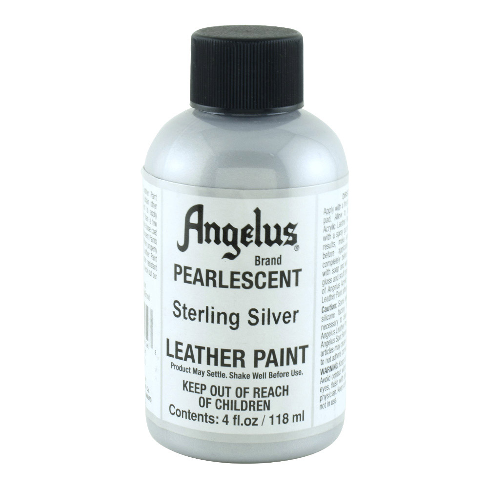 Angelus Leather Paint 4 oz Pearl Sterl Silver