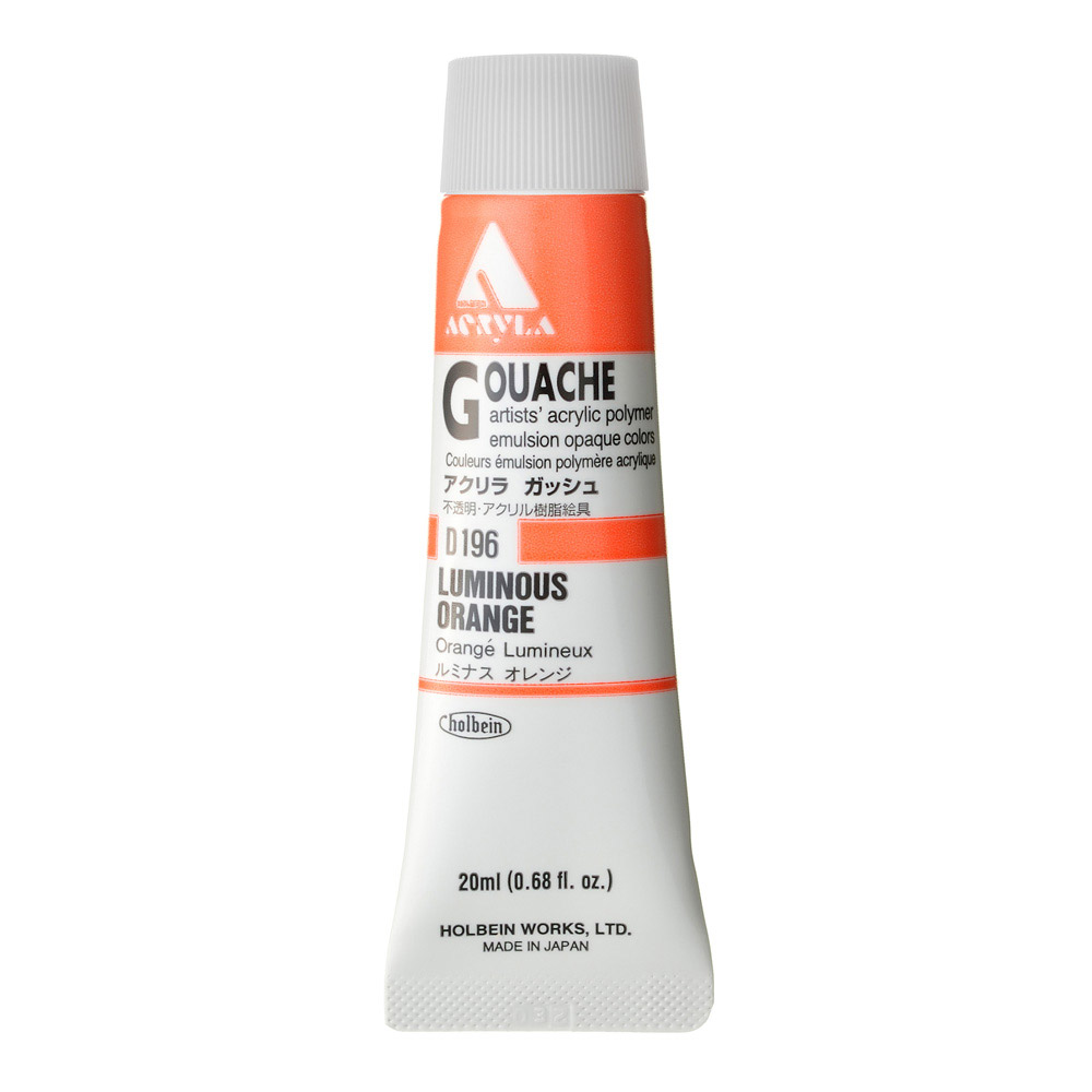 Holbein Acrylic Gouache 20 ml Luminous Orange