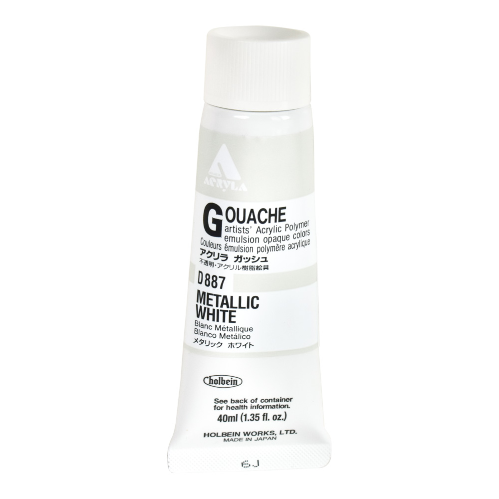 Holbein Acrylic Gouache 40 ml Metallic White