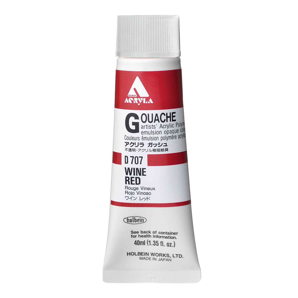 Holbein Acrylic Gouache 40 ml Wine Red