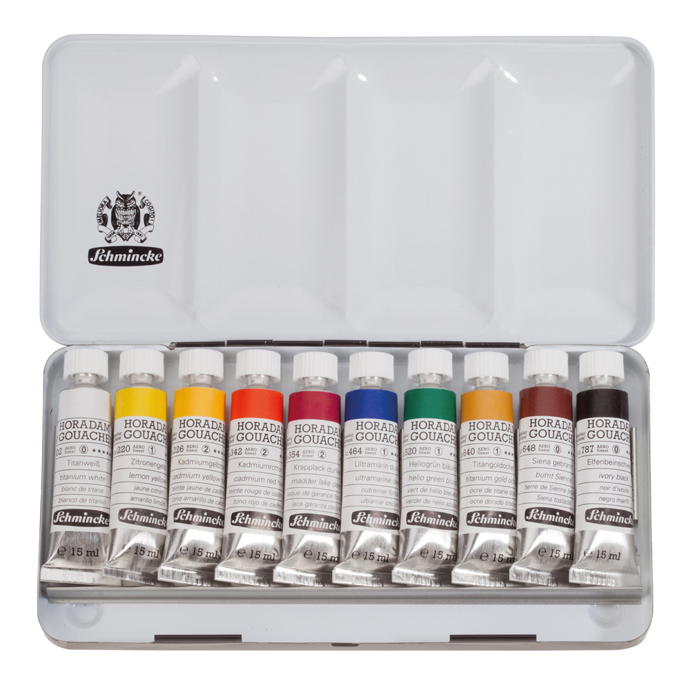 Horadam Gouache Metal Box Set 10 X 15ml