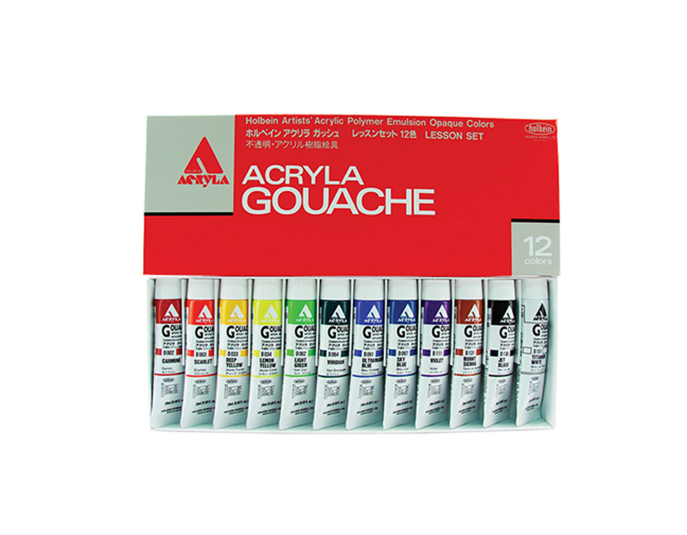 Holbein Acrylic Gouache Lesson Set Of 12 20 m