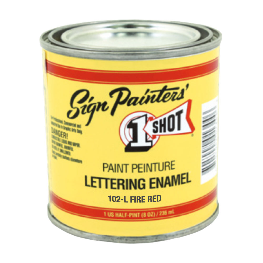 1 Shot Letter Enamel 102L Fire Red 8 oz