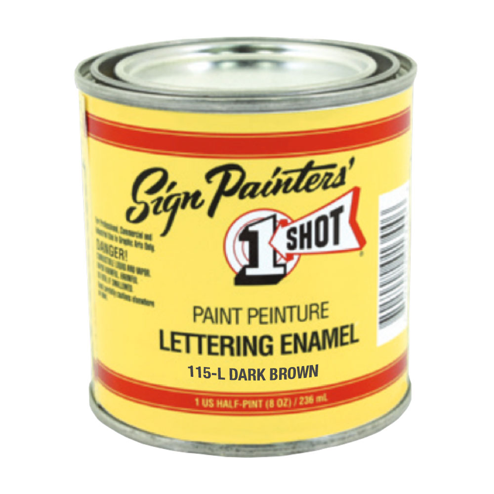 1 Shot Letter Enamel 115L Dark Brown 8 oz