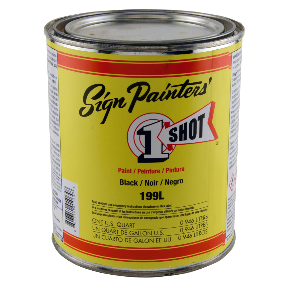 1 Shot Lettering Enamel 199L Black Quart