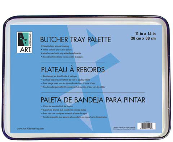 Art Alternatives Medium Butcher Tray Palette Paint in White, 7 x 10.5