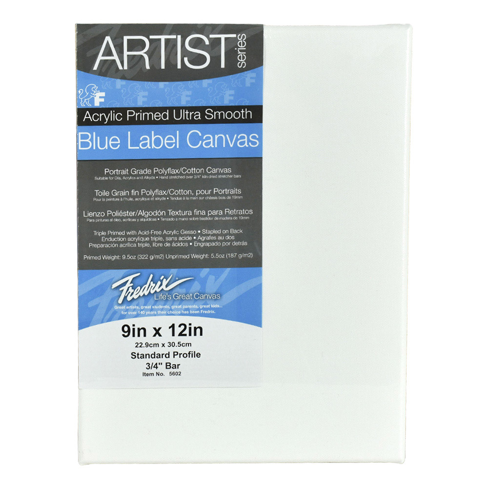 Fredrix Ultrasmooth Stretched Canvas 9X12